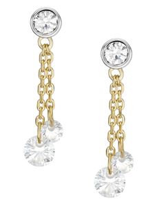 Fossil JA7133998 Damen Ohrstecker Messing Bicolor Gold Weiß