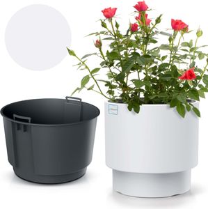 Doniczka Donica Ogrodowa 39,5 Cm Okrągła Na Taras Do Ogrodu Domu Biała