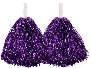 Pom Pom Pompon für Cheerleader Metallic - 2 Stück, Farbe wählen:lila