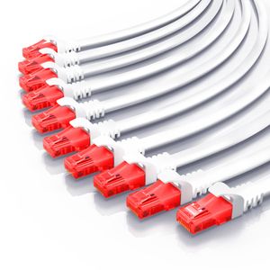 CSL 10x Cat 6 Gigabit Ethernet LAN Kabel - mehrfach geschirmt - UTP Gigabit - 1000 Mbit/s - Patchkabel - Netzwerkkabel - 0,5m