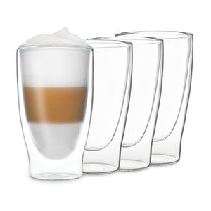 DUOS®, sklenené šálky na na latte macchiato, 4 x 400 ml, dvojstenné poháre
