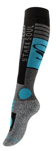 Stark Soul® Ski & Snowboard Socken 2 Paar, mit Spezialpolsterung 39-42 Schwarz/Grau/Tuerkis