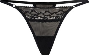 Teyli dámske tangá s kvetinovou čipkou Erori Female 379 black XXL