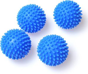 Niceey, Wäschetrocknerbälle 4 Stück, Wiederverwendbare Trocknerbälle, Energiesparend, Blau