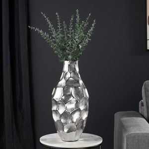 Elegante Vase ORGANIC ORIENT 45cm silber Hammerschlag Design