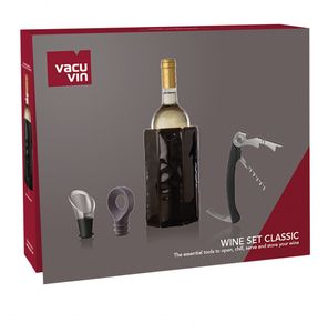 Vacu Vin Wijnset Classic - Zwart - 4-Delig