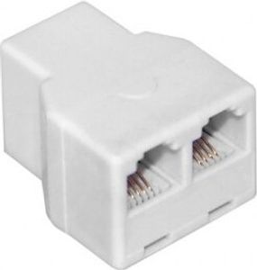 goobay T Adapter 2 x RJ11 Buchse auf RJ11 Buchse weiß