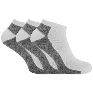 Herren Füßlinge / Sneakersocken mit hohem Baumwollanteil, 3er-Pack MB303 (41-46 EUR) (Weiß/grau meliert)