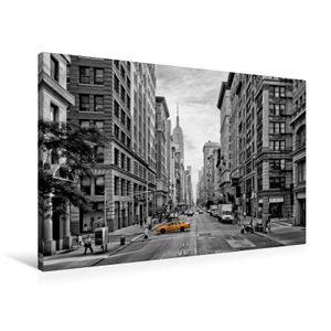 Calvendo  Textil-Leinwand 90 cm x 60 cm quer NYC 5th Avenue Yellow Cab, Viola Melanie; 7342257