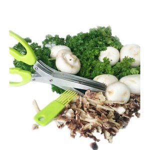 Schere Kräuterschere Küchenschere Edelstahl mit grünem Kunststoffgriff