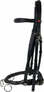 Cheval Kappzaum Reitkappzaum Leder Kappzaum, schwarz zum Longieren und Reiten in P/S