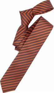 Venti Krawatte Orange Grau Gestreift 100% Seide 6cm Breit Schmale Form Fleckenabweisend Venti Krawatte Orange Grau Gestreift 100% Seide 6cm Breit Schmale Form Fleckenabweisend