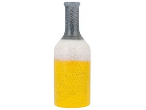 BELIANI Dekovase Gelb 13 x 36 cm Steinzeug Mit schmalem Vasenhals Pflegeleicht Wohnartikel Flaschenform Modern