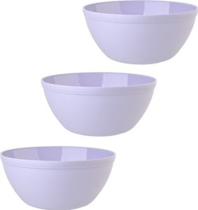 3er Set Schalen Müslischalen Dessertschalen Salatschale Suppenschale Reisschale Bowl in Farbe flieder aus Kunststoff BPA-frei groß 900 ml