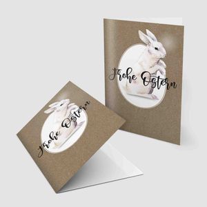 Kartenkuss | Osterkarten "Häschen" zum Set zu 10 Stück inkl. Umschläge. Liebevolle einzigartige Gestaltung