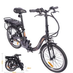 FAFREES Faltbares E-bike Elektrofahrrad SCHWARZ 20 Zoll Ebikes 36V 250W 15AH Fat Bike Citybike Shimano