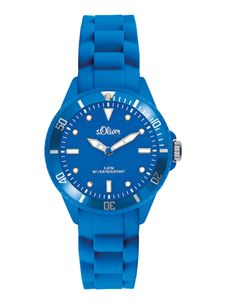 s.Oliver Uni Analog Quarz Armbanduhr mit Silikonarmband SO-2314-PQ