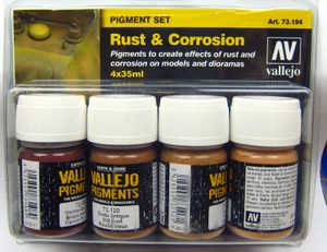 Vallejo Pigmente Set Rust & Corrosion - 573194 4x35ml Farbenset Airbrush Farbe
