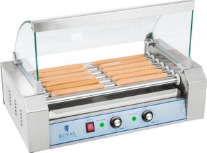 Royal Catering Hot Dog Grill - 7 roliek - nerezová oceľ