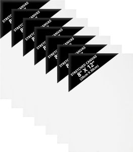 Belle Vous 7er Pack Leinwand zum Bemalen Set - Keilrahmen 20x30 cm groß - 7x Kleine Leinwände zum Bemalen - 20x30cm Leinwand klein zum bemalen Set - 7