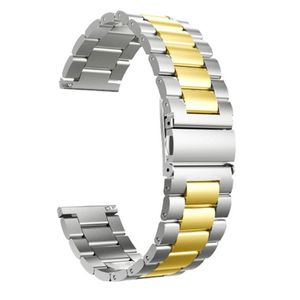 Sport Ersatz Armband für Huawei Watch GT 3 46 mm Edelstahl Band Loop, Farbe:Silber Gold
