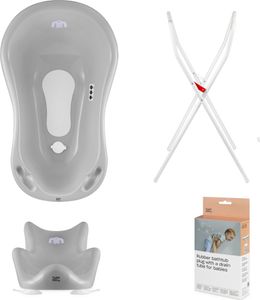 Babywanne, Sitz, Ständer, Abfluss – Grau