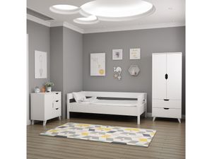 Skye Decor, Valencia 3+1 - bílá, ložnicová sestava nábytku, bílá, 100 % MELAMÍNOVĚ POVLEČENÁ POLŠTÁŘE, 72 x 47 x 176 cm Skye Decor, Valencia 3+1 - bílá, ložnicová sestava nábytku, bílá, 100 % MELAMÍNOVĚ POVLEČENÁ POLŠTÁŘE, 72 x 47 x 176 cm