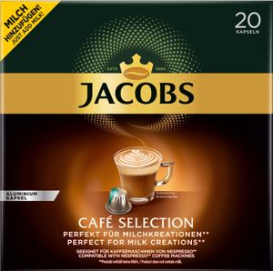 Jacobs Café Selection, Kaffeekapseln, Nespresso Kompatibel, Kaffee, 20 Kapseln á 5.2 g