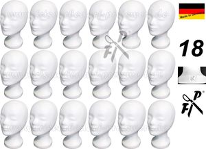 FP Styroporkopf Multipack Standard weiss - Markenqualität ! (18 Stck.) mit Loch im Boden