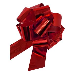 Oblique Unique Geschenkschleife Deko Schleife für Geschenke Tüten Zuckertüte Weihnachten Geschenkdeko Metallic - rot