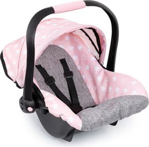 Puppen-Autositz - rosa/grau mit Sternchen