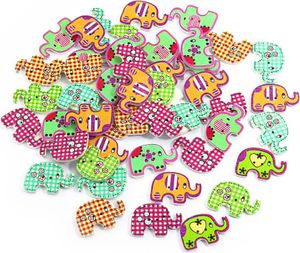 Oblique Unique 50x Holz Knöpfe Elefanten Kinderknöpfe Buttons Nähen Kleidung Basteln