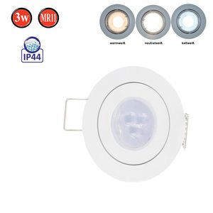 LED Line IP44 sada zapustených reflektorov GU4 MR11 svietidlo bodové zapustené rámové vodotesné svietidlo okrúhle biele z hliníka s päticou GU5.3 3 3W žiarovka teplá biela