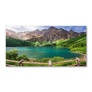Tulup® Acrylglas - 140 x70 cm - Bild auf Plexiglas Acrylglas Bild - Dekorative Wand für Küche & Wohnzimmer  - Landschaften - See Gebirge Berge - Grün