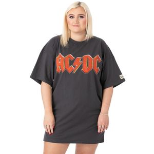 AC/DC - T-Shirt-Kleid für Damen NS6944 (3XL) (Schwarz/Rot)