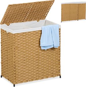 relaxdays Wäschekorb Rattan-Optik 110 L