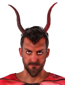 Teufel-Haarreif Teufelshörner Halloween-Accessoire rot