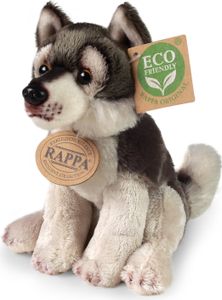 RAPPA Plyšový vlk na sedenie 15 cm ECO-FRIENDLY