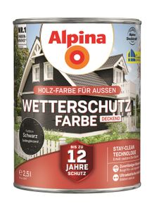 Alpina Wetterschutzfarbe 2,5L schwarz