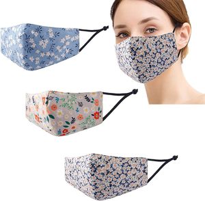 3-teilige Winter-Baumwoll-Gesichtsmasken, waschbare, wiederverwendbare Gesichtsbedeckungen mit 3-lagiger Stoffmaske und 1-lagiger Warmluft-Baumwolle, Masken-/Masken-Gesichtsset, 100 % Baumwolle, waschbar