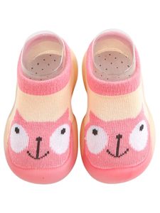 Baby Ziehen Auf Krippenschuh Lässige Präwalker Fußböden Pantoffeln Süße Gummi Sohle, Farbe: Rosa, Größe: 24