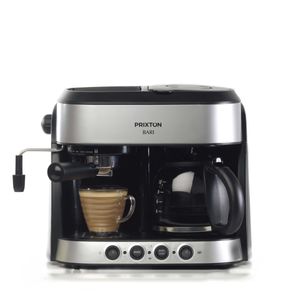 PRIXTON Bari-Kaffeemaschine | 3-in-1-System: Espresso, Americano und Cappuccino