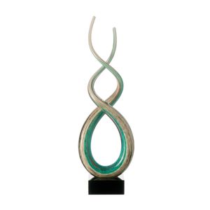Skulptur 48 weiß/türkis Rotate