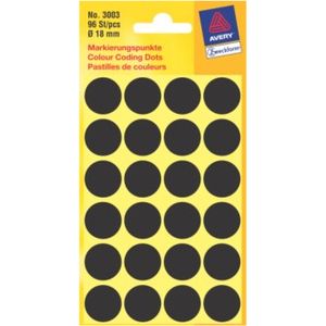 AVERY Zweckform Markierungspunkte Durchmesser 18mm schwarz 96 Stück