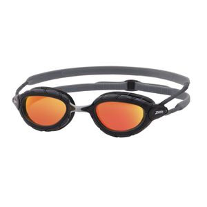 Zoggs Predator Titanium - verspiegelte Schwimmbrille, Farbe:grau schwarz/orange