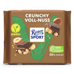 Ritter Sport Vegan Crunchy Voll Nuss aus 50 Prozent Kakao 100g