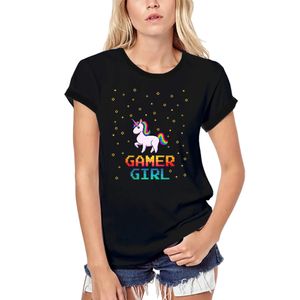 Damen Grafik T-Shirt aus Biobaumwolle Einhorn Gamer Girl - Videospiele lustig – Unicorn Gamer Girl - Video Games Funny – Öko-Verantwortlich Vintage