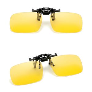 2 Stk Gelb Sonnenbrille Aufsatz Clip, UV400-Schutz, Polarisationsbrille Clip, Sport nachtfahrbrille
