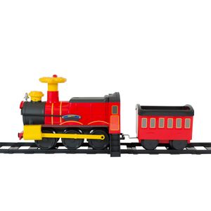 ROLLPLAY Steam Train Kinderfahrzeug mit Batterie / Eisenbahn Set, Zug & Schienen