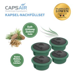 CAPSAIR Ersatz-Kapsel - 4x Zedernholz Caps Air Mottenschutz Caps Perfume Systems